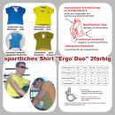 2farbiges T-Shirt mit Ergoschnitt fit2sit "ergo Duo", gelb / olive, L